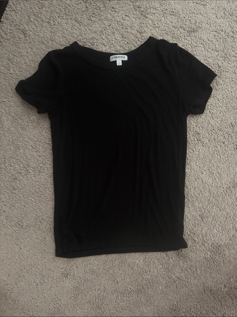 Jon & Anna Black Short Sleeve Crewneck Tee